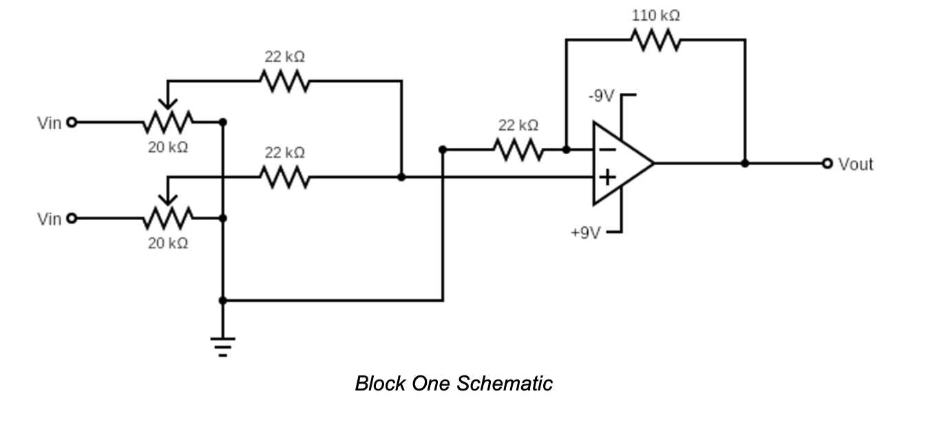 Summing amplifier stage on breadboard